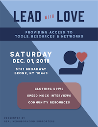 a flyer for lead with love