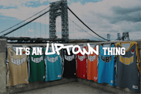 a group of basketball jerseys with the words'it's an uptown thing'